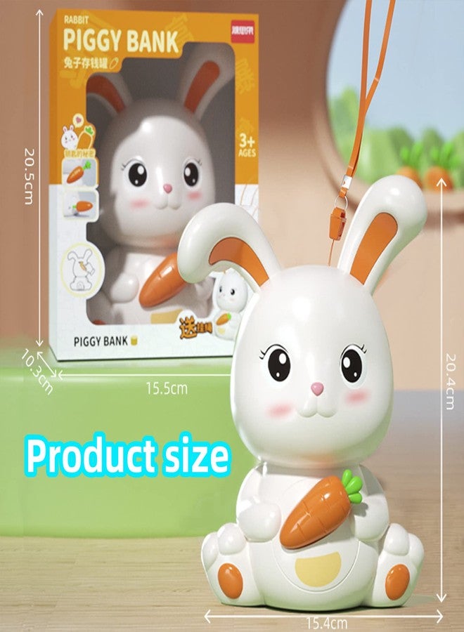 Jaugufiy Cute Cartoon Rabbit Piggy Bank，Bunny Piggy Bank for Kids, Unbreakable Rabbit Coin Bank, Rabbits Saving Money Banks, Creative Coin Box Money Birthday Gift for Boys Girls - Image 2